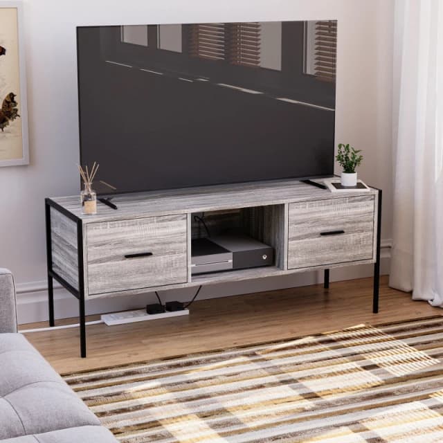 Lassic Vida Designs Brooklyn 2 Drawer TV Unit Grey unisex 2 Drawer