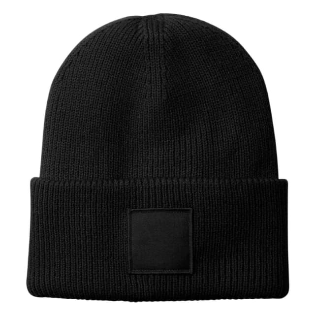 Beechfield Mens Tonal Patch Cuffed Beanie in Black Male One Size