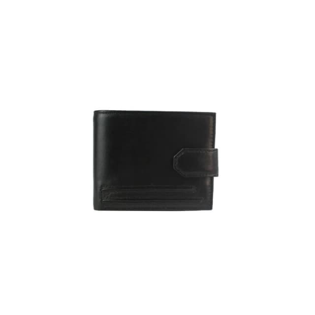 Eastern Counties Leather Mens Grayson Bi-Fold Leather Contrast Piping Wallet in Black Male One Size