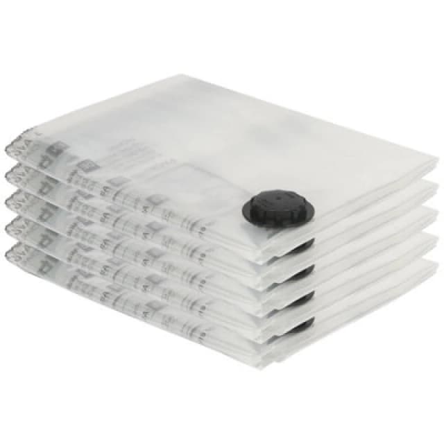 Harbour Housewares 5X Vacuum Storage Bags - Xl (90 X 120Cm) - Reusable Clothes Suction Space Saver Organiser Zip Lock Luggage Bag