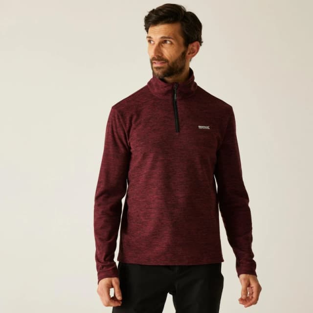 Regatta Regatta Men Thompson Marl Lightweight Half-Zip Fleece in Maroon Size: Medium Maroon M Male 5063516219521