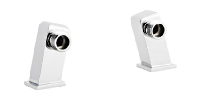 Balterley Tap Accessories Square Minimalist Inlet Legs Pair Chrome Silver