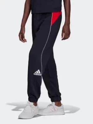 adidas Essentials Colorblock Loose Joggers, Blue Size M Women