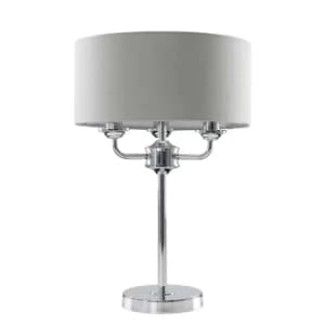 Rocha 3 Way Chrome Table Lamp with Grey Shade