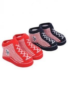 U.S. Polo Assn. Baby Boy Bootie Set - Red