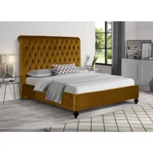 Fiona Bed King Plush Velvet Mustard