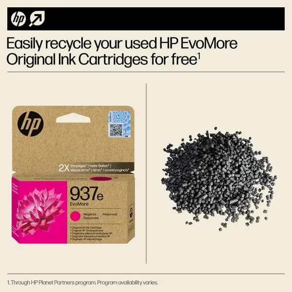 HP 937e EvoMore Magenta Original Ink Cartridge 4S6W7NE