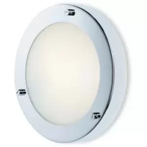 Rondo - 1 Light Wall / Flush Ceiling Light Chrome, Opal Glass IP54, G9 - Firstlight