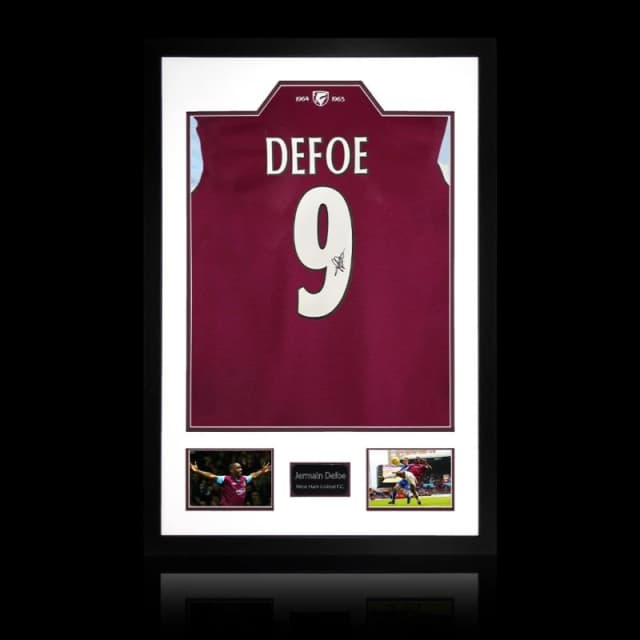 The Fan Cave Jermain Defoe Signed West Ham Shirt Premium Frame Maroon unisex 850mm x 60