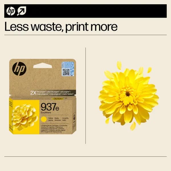 HP 937e EvoMore Yellow Original Ink Cartridge 4S6W8NE