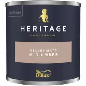 Dulux Heritage Velvet Matt Mid Umber Matt Emulsion Paint 125ml