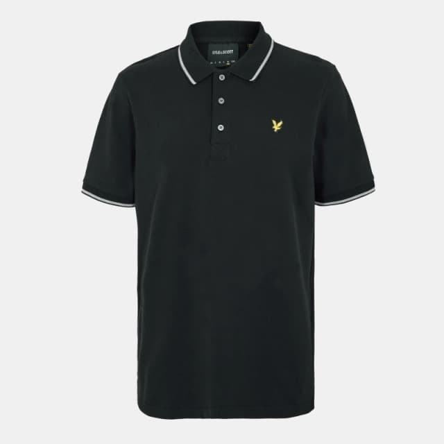 Lyle and Scott Mens Tipped Short Sleeve Polo Shirt Jet Black W149 male XS
