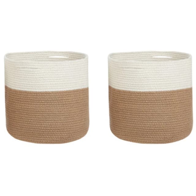 Beliani Set Of 2 Baskets Ardesen Cotton Natural
