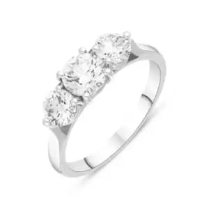 Platinum 1.26ct Diamond Three Stone Ring