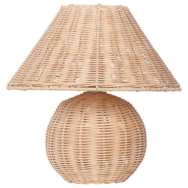 Beliani Table Lamp Cinder Rattan Natural