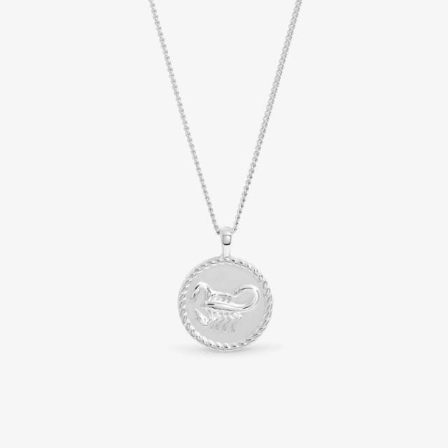 Simply Silver Womens Sterling Silver 925 Zodiac Pendant - Scorpio Silver Female One Size