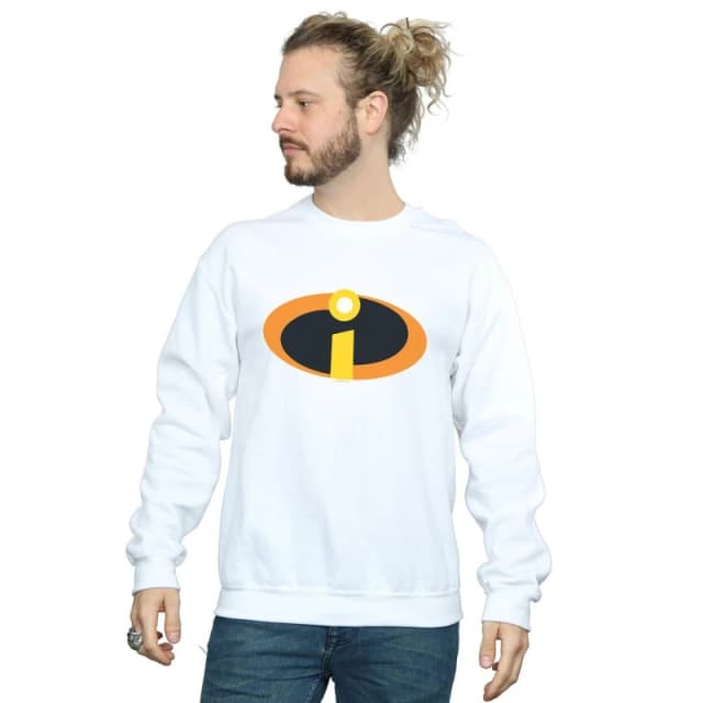 Disney Men The Incredibles Costume Logo Sweatshirt in White Size: Small White S Male 5057955877251