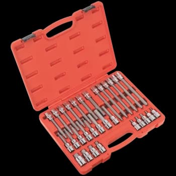Sealey 30 Piece 1/2" Drive Hexagon Socket Bit Set Metric 1/2"