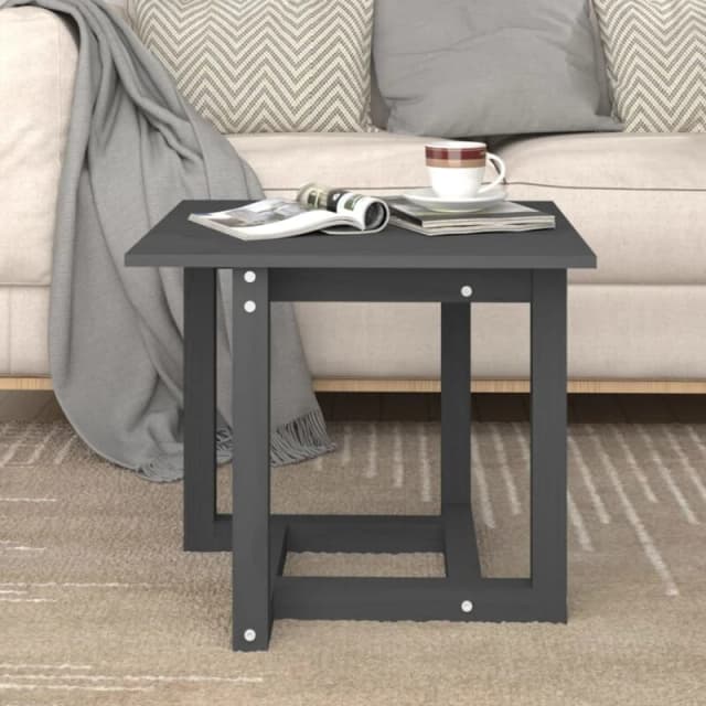 vidaXL Coffee Table Grey 50x50x45cm Solid Wood Pine, Grey 822174