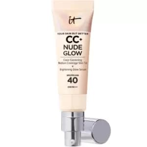 IT Cosmetics CC+ and Nude Glow Lightweight Foundation and Glow Serum with SPF40 32ml (Various Shades) - Fair Ivory