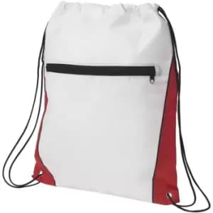 Bullet Contrast Non Woven Drawstring Backpack (One Size) (White/Red)