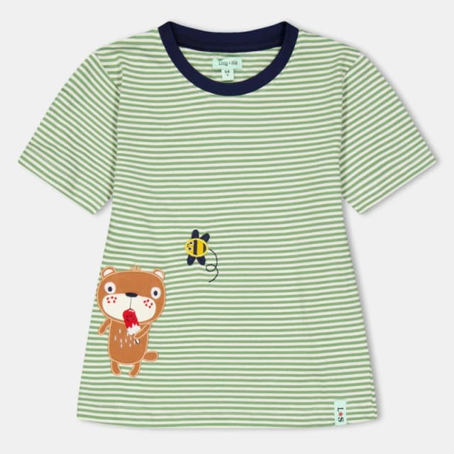 Lilly + Sid Sid & Busy Stripe T-Shirt Green male