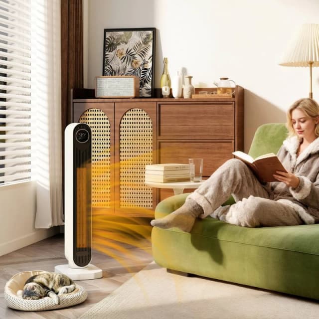 HOMCOM HOMCOM 2000W Ceramic Electric Heater, Space Heater with Fan, Timer, Remote in White White One Size Unisex 5063603979345