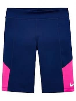 Nike Older Girls Trophy Cycling Running Shorts - Blue/Pink, Size XL, 15-16 Years, Women