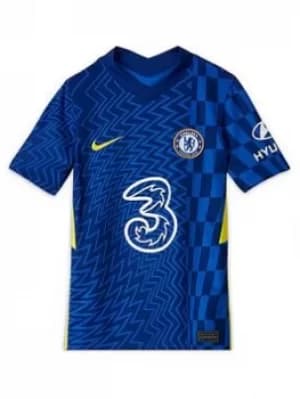 Nike Chelsea Youth 21/22 Home Short Sleeved Stadium Jersey, Blue, Size L