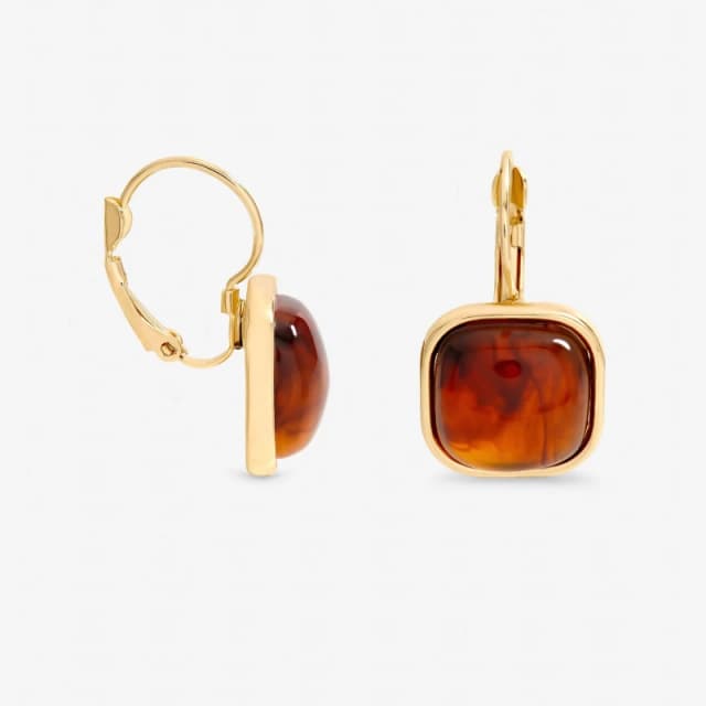 Mood Gold Plated Square Resin Drop Earrings Gold female One Size
