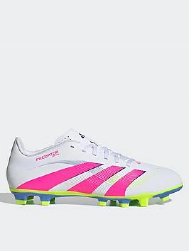 adidas Predator Club Firm Ground Football Boots White/Pink male 10 (44.7)