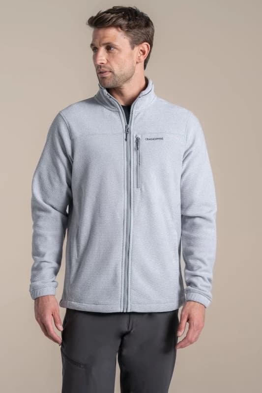 Craghoppers Craghoppers Men Souther Jacket Full-Zip Insulating Active Fleece in Light Grey Size: Medium Light Grey M Male 5063260131438