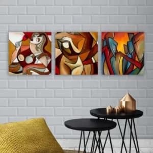 pmdr39 Multicolor Decorative Canvas Painting (3 Pieces)