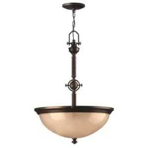Mayflower 3 Light Ceiling Pendant Bronze, E27