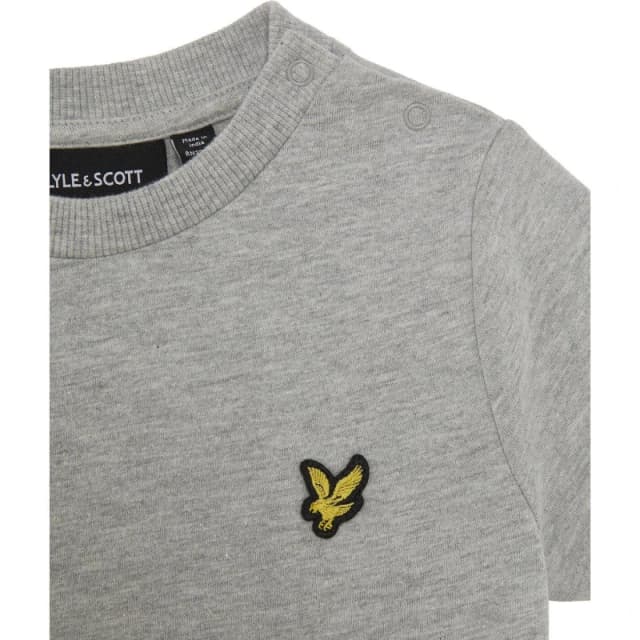 Lyle and Scott Lyle Tee Short Set In62 Grey Marl D24 male 12-18 Mnth