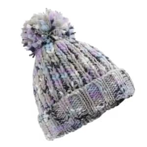 Beechfield Adults Twister Pom Pom Beanie (One Size) (Lavender Twist)