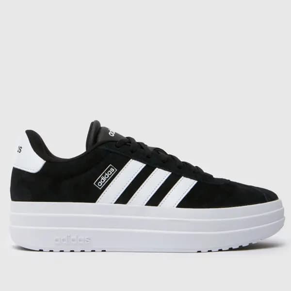 adidas vl court bold trainers in Black & white