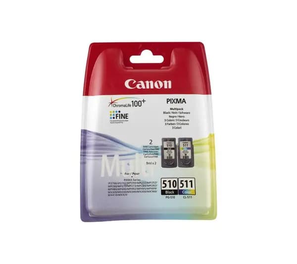 Canon PG-510/CL-511 Black & Colour Ink Cartridges - Twin Pack, Black 4960999974231