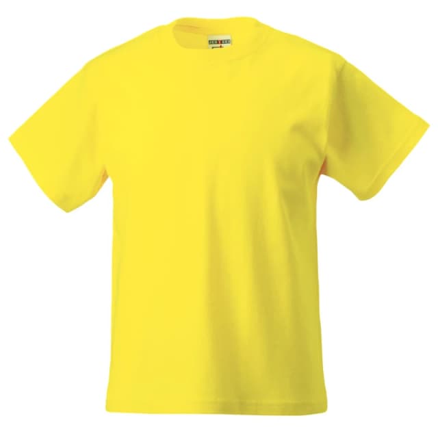 Jerzees Schoolwear Jerzees Schoolgear Classic Plain T-Shirt Pack of 2 in Yellow Size: 3-4 Years Yellow Unisex 3-4 Years