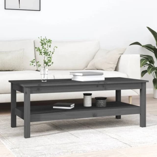 Vidaxl Coffee Table Grey 110X50X40 Cm Solid Wood Pine, Grey 814276
