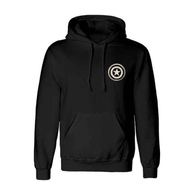 Captain America Mens Linocut Hoodie in Black Size: XL Black Male XL