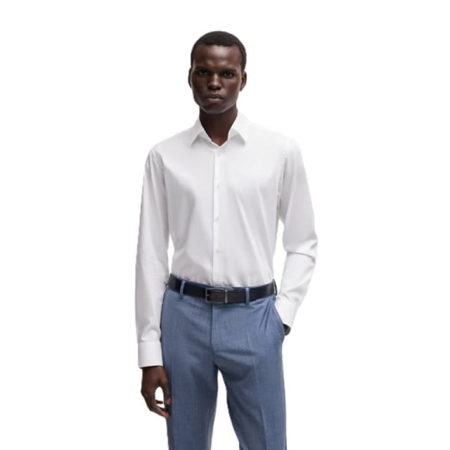 Boss Mens H Joe Kent Long Sleeve Oxford Shirt - White Male 37