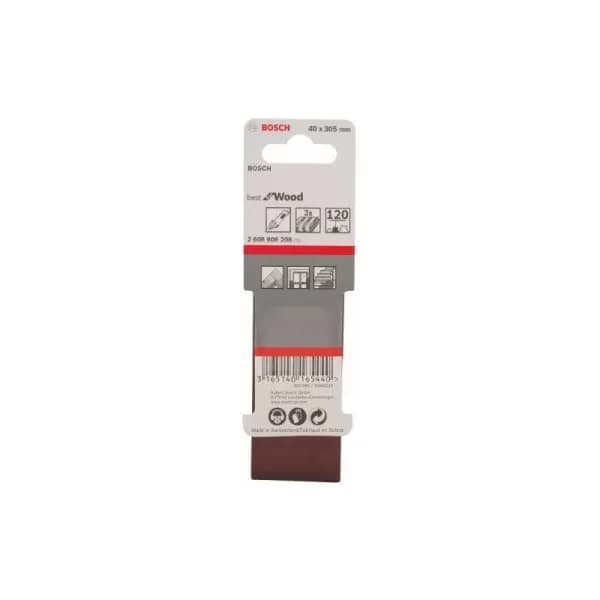 Bosch 40mm x 305mm Sanding Belt 40mm x 305mm 120g Pack of 3