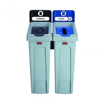 Rubbermaid Slim Jim 2 Stream Recycling Station BlackBlue 2057605