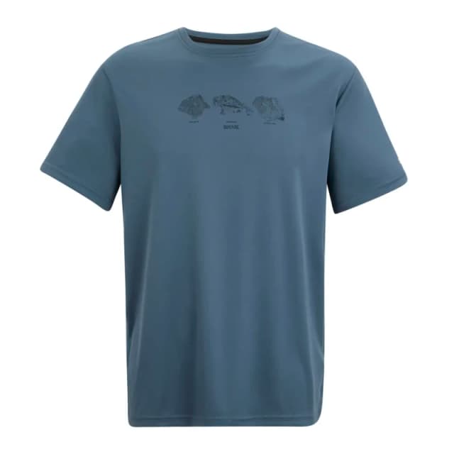 Regatta Mens Fingal Short Sleeved Marl Graphic T-Shirt in Mid Blue Size: 2XL Mid Blue Male 2XL