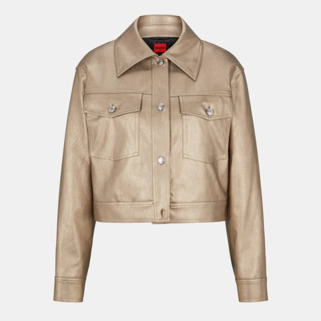 Hugo Womens Akula Overshirt Gold female 4 (XXS)