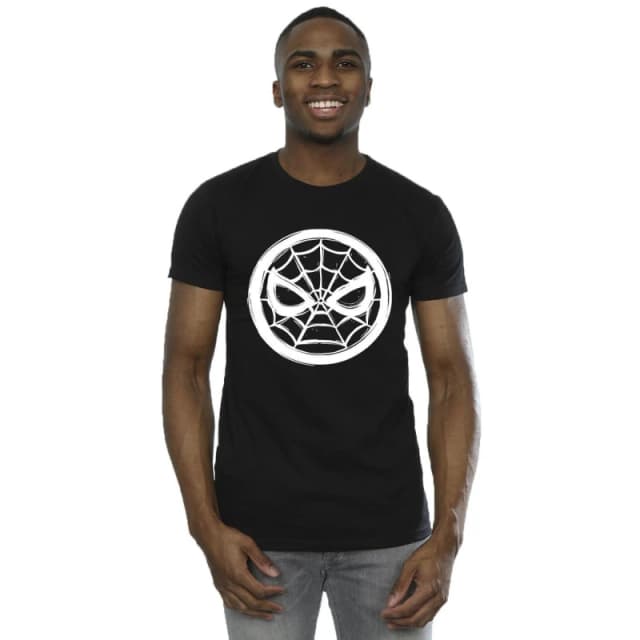 Marvel Marvel Men Spider-Man Chest Logo T-Shirt in Black Size: Small Black S Male 5063283503274