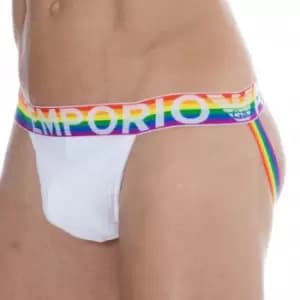 Emporio Armani Rainbow Cotton Jock - White XL