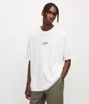 AllSaints Mens Burman Crew T-Shirt, Optic White, Size: M