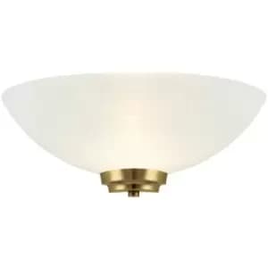 Dimmable LED Wall Light Antique Brass White Line Pattern Glass Shade Dome Lamp